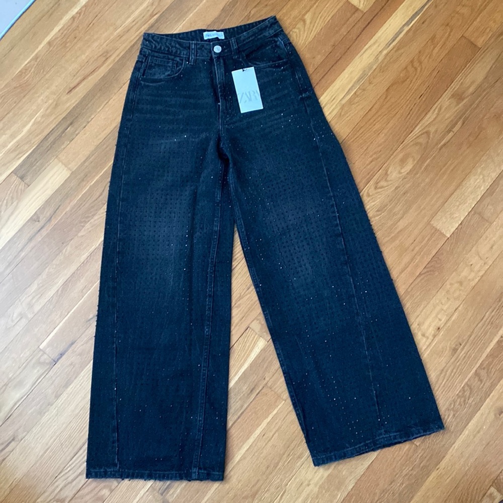 ZARA TRF Rhinestone Jeans - Black